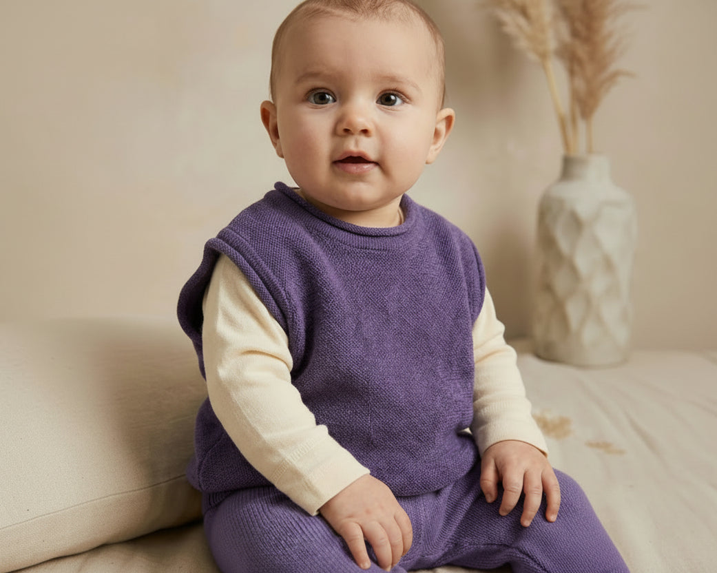 Gebreid spencer - Merinowol | Violet