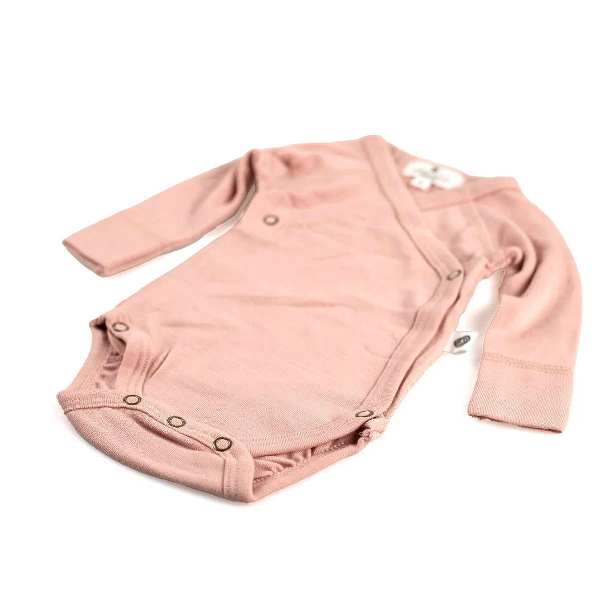 Crossover romper - Merino wool | Misty Rose