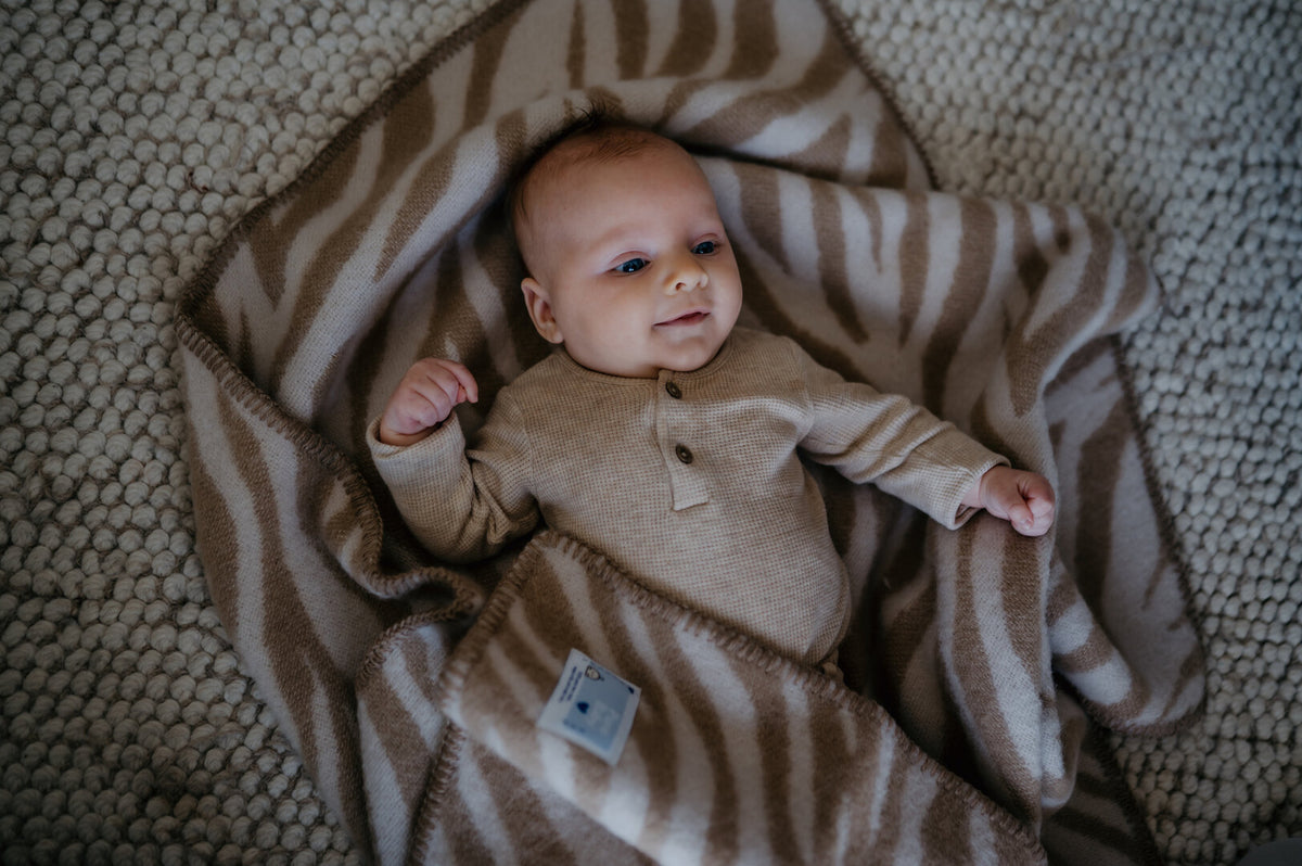 Wiegendeken - Pure New Wool | Zebra